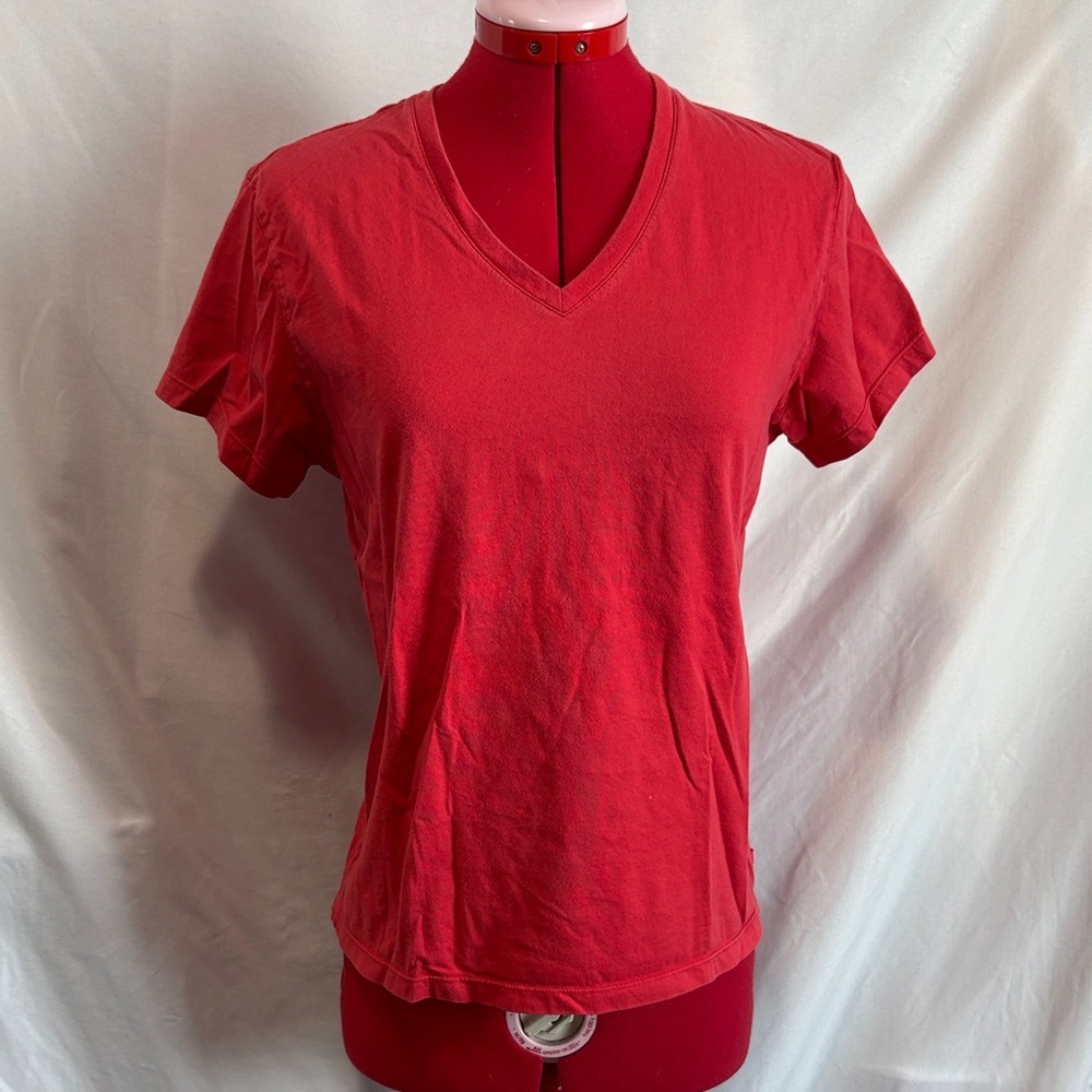 HUE Red V-Neck Short Sleeve Tee